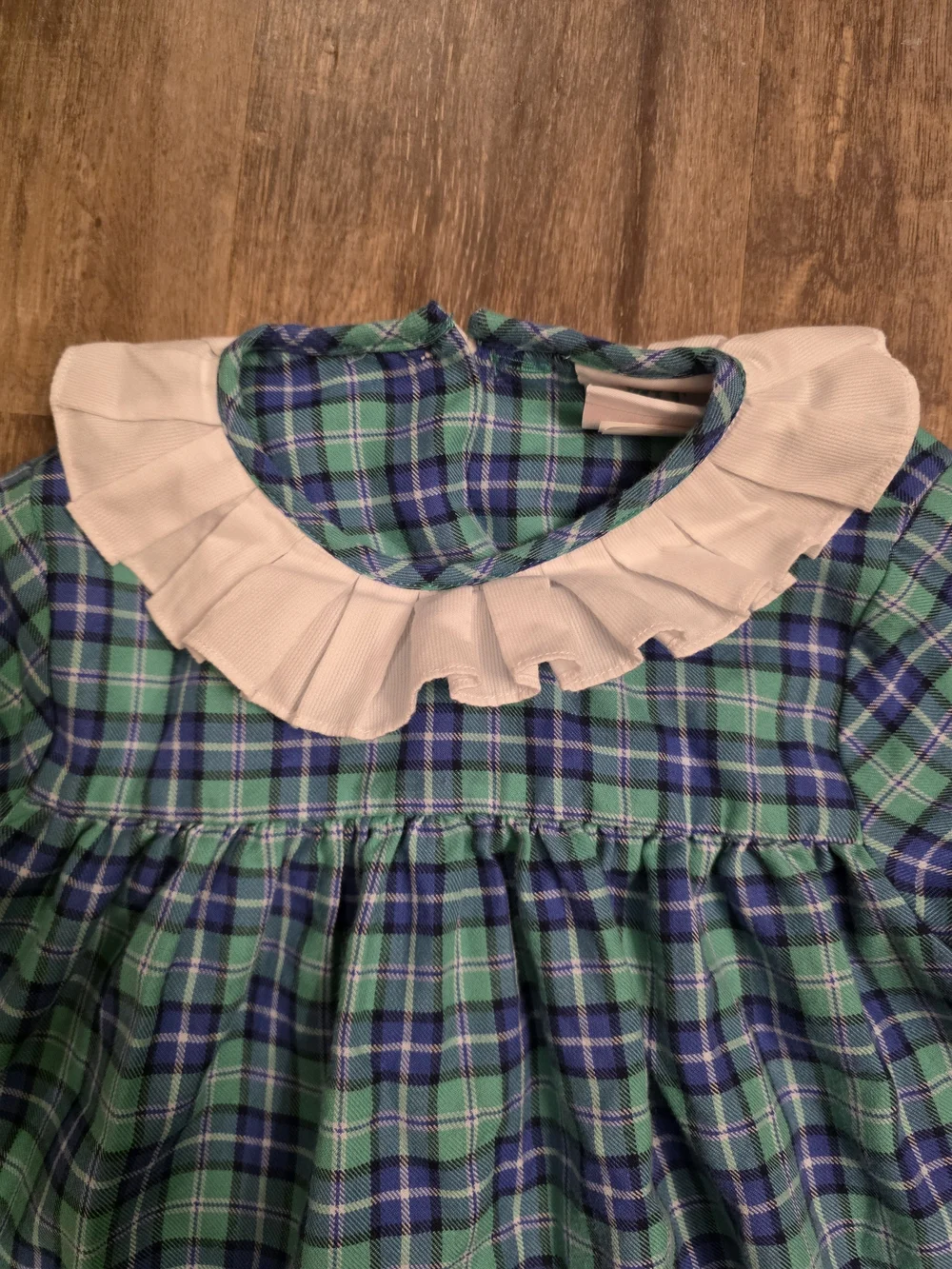 Shrimp And Grits 3t Christmas Green & Blue Plaid Dress Santa Smocked Brand